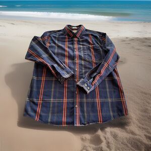 C.E. Schmidt Workwear Button Down Shirt Long Sleeve Plaid Blue Men Sz XLT